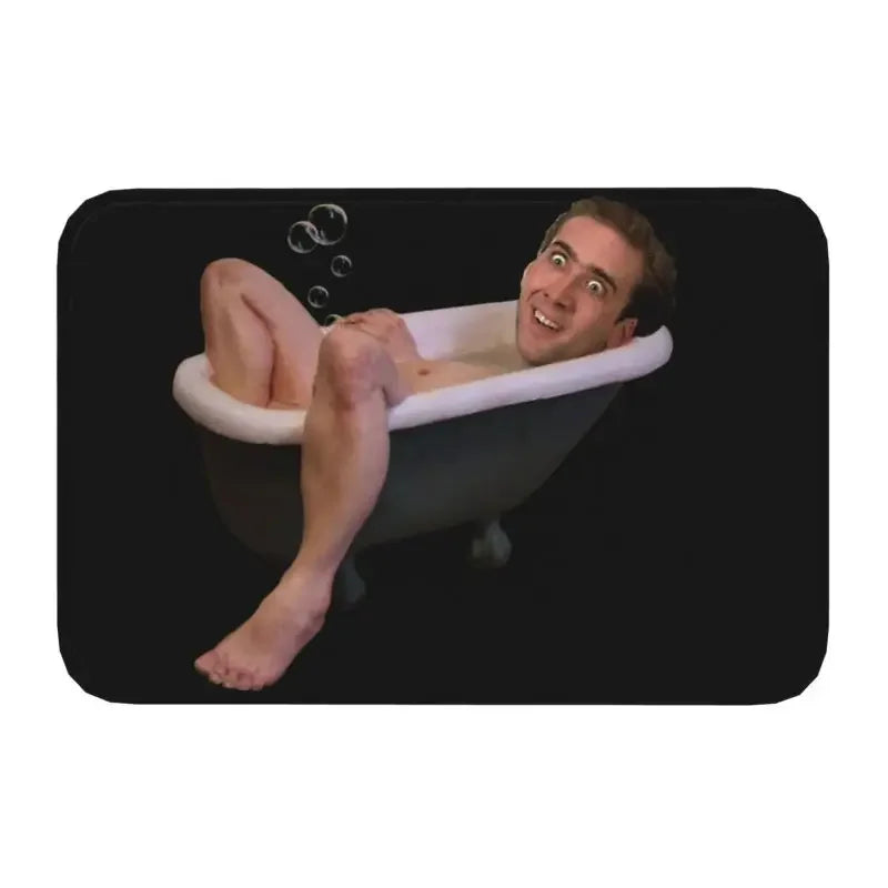 Cage Watch Mat – Hilarious Nicolas Cage Peeking Bath or Door Mat