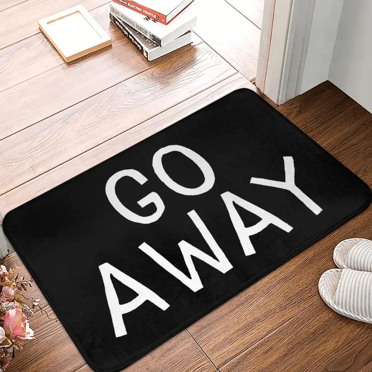 Go Away Doormat – Funny Anti-Social Welcome Mat for Entryways (40x60cm)