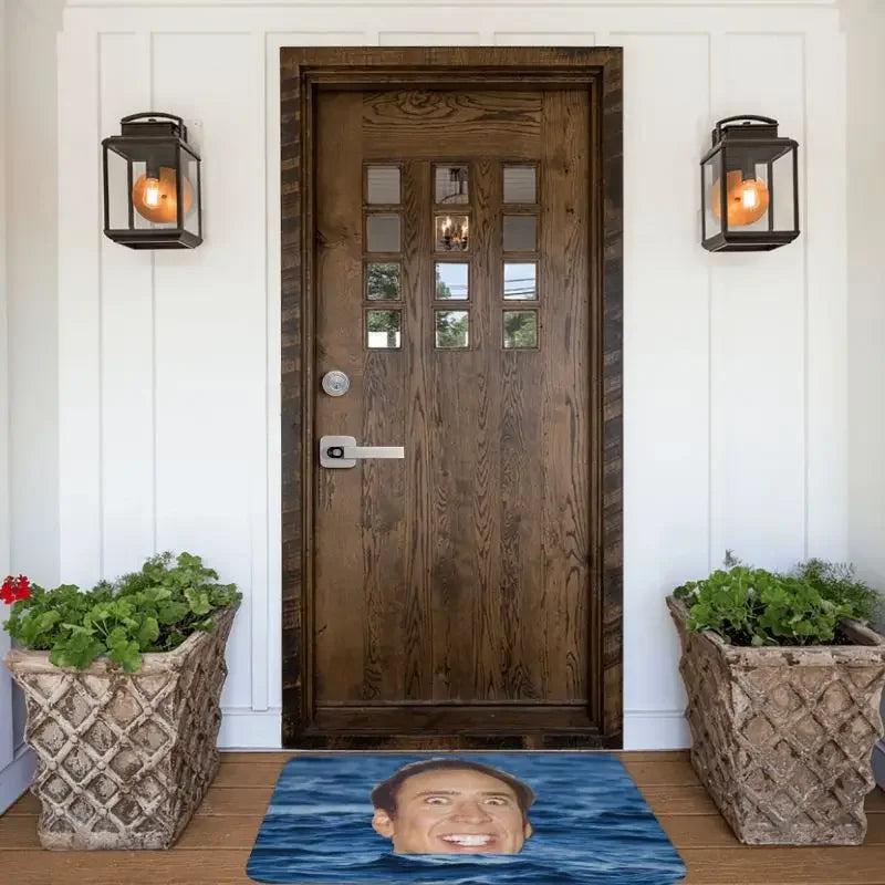 Cage Watch Mat – Hilarious Nicolas Cage Peeking Bath or Door Mat