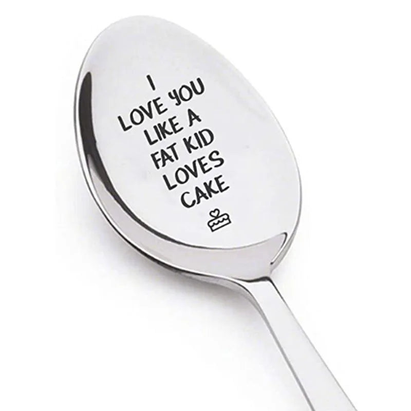 Cake Love Spoon – “I Love You Like a Fat Kid Loves Cake” Engraved Spoon