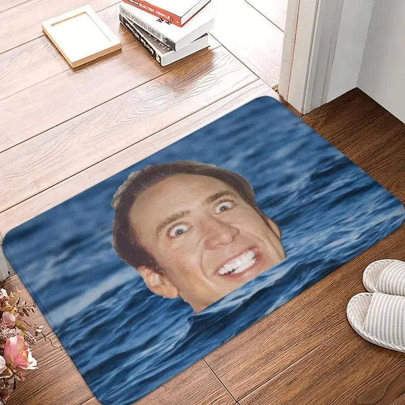 Cage Watch Mat – Hilarious Nicolas Cage Peeking Bath or Door Mat
