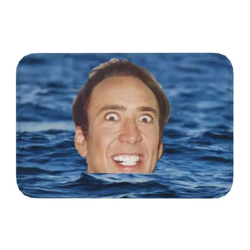 Cage Watch Mat – Hilarious Nicolas Cage Peeking Bath or Door Mat
