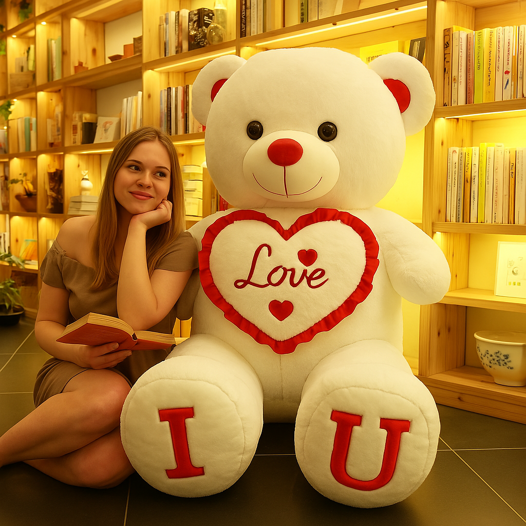 Big Love Bear – Giant Plush Teddy with Heart & Message
